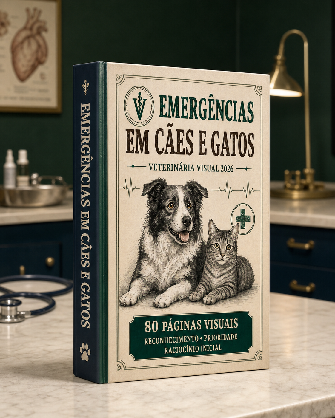 Mockup do livro Emergências em Cães e Gatos