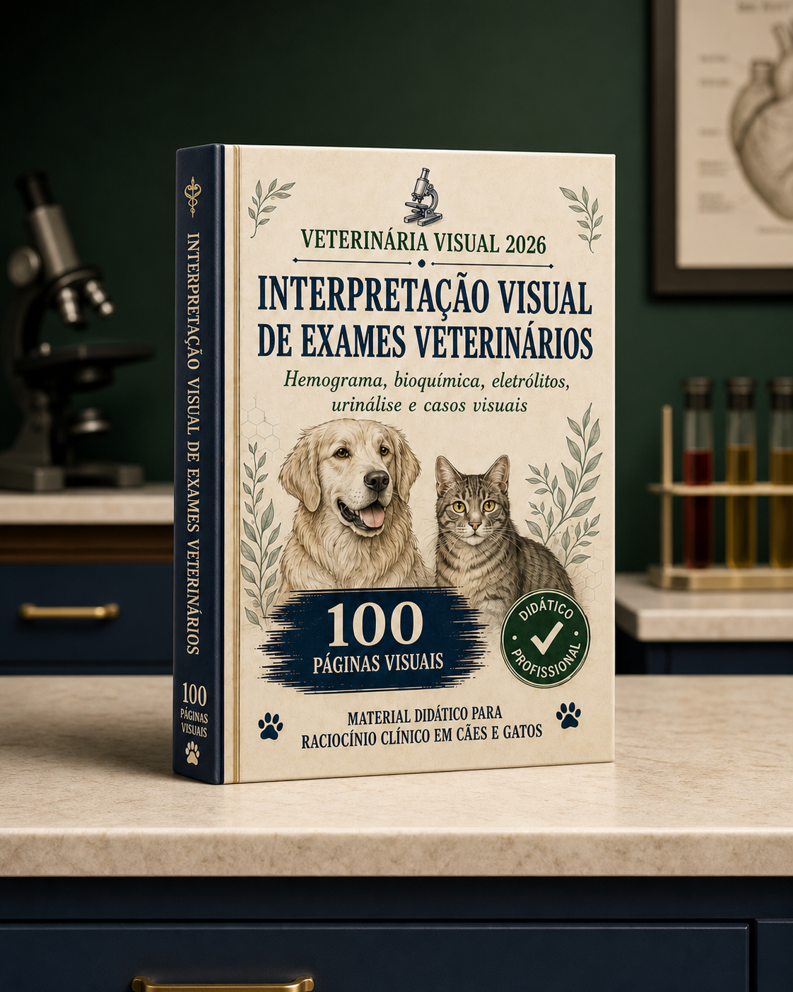 Mockup do livro Interpretação Visual de Exames Veterinários